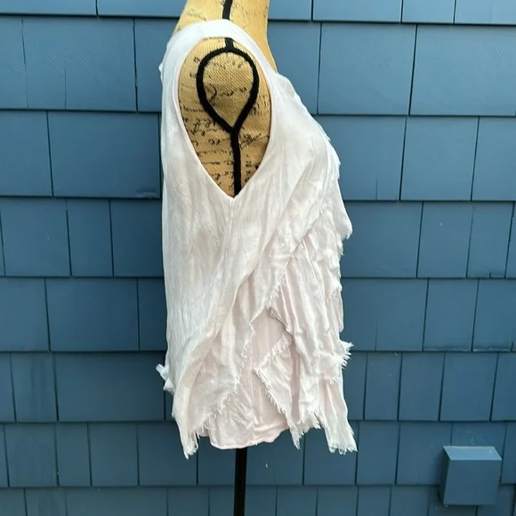 Liabella pale pink tank top ruffle large cute - Picture 4 of 7